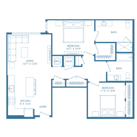 B7u | 2x2 | 1104 sq ft