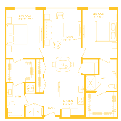 B17| 2x2 | 1261 sq ft