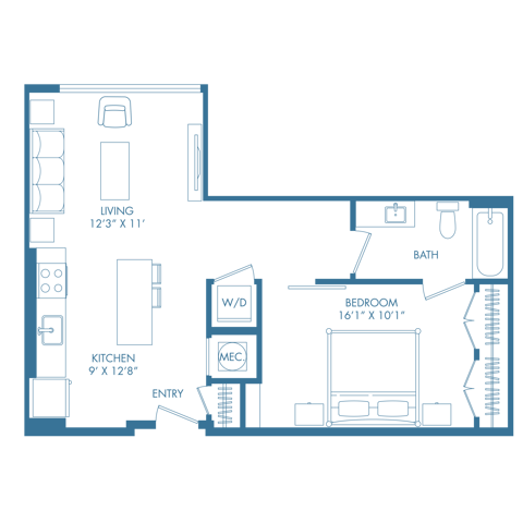 A5U| studio | 695 Sq Ft
