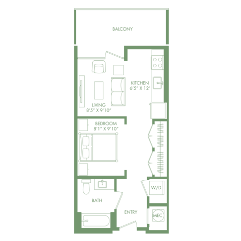 S1| studio | 493 Sq Ft