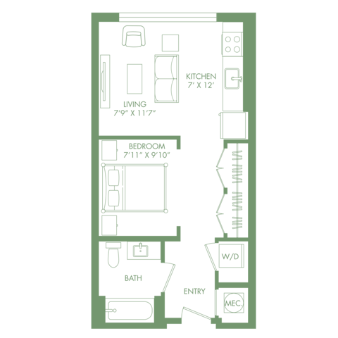 S2| studio | 507 Sq Ft
