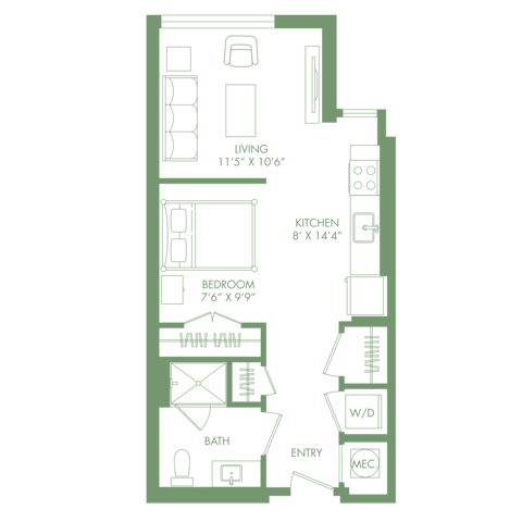 S4 | studio | 549 Sq Ft