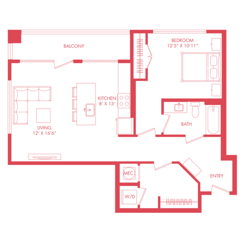 A14 | 1x1 | 819 sq ft