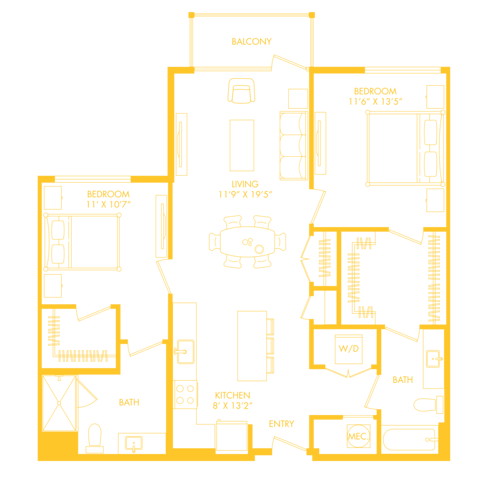 B11 | 2x2 | 1133 sq ft