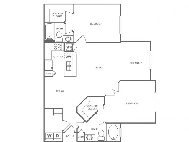 Camelia With Solarium | 2 bed 2 bath | 1190 SF
