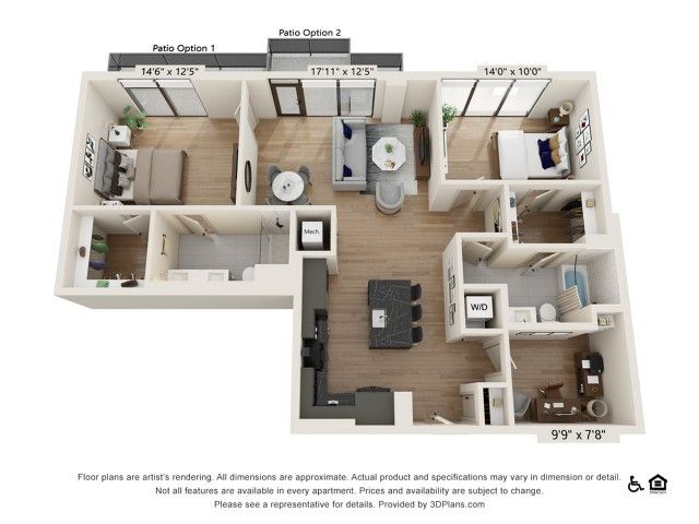 2 bed 2 bath | 1315 sq ft