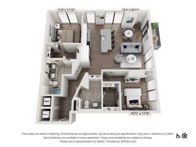 2 bed 2 bath | 1257 sq ft