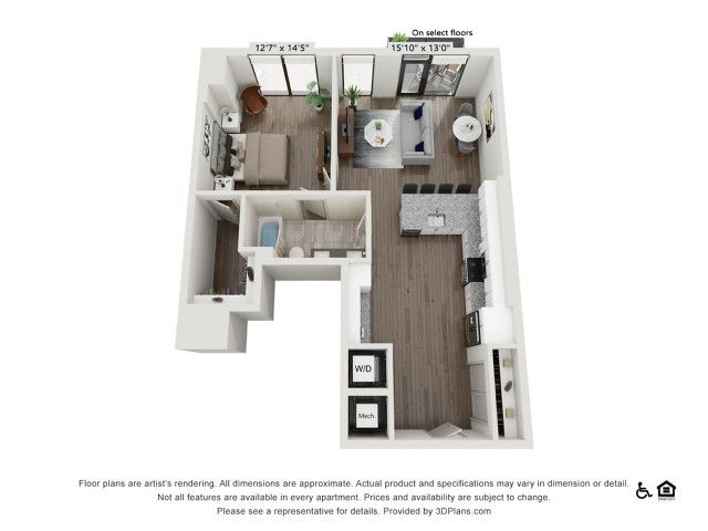 1 bed 1 bath | 906 sq ft