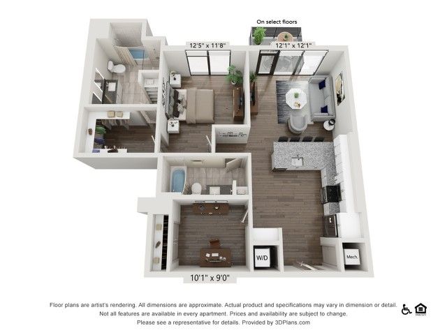1 bed 2 bath | 1116sq ft