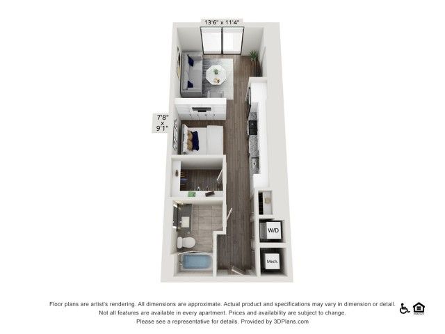 Studio | 566 sq ft