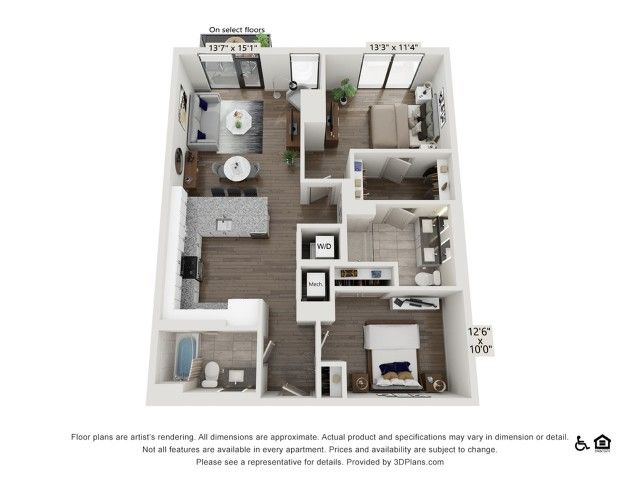 2 bed 2 bath | 1118 sq ft