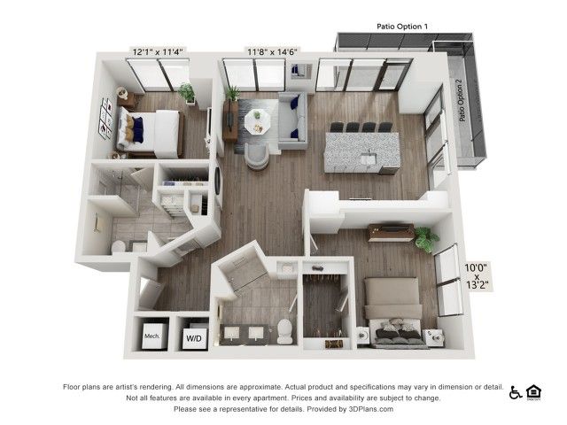 2 bed 2 bath | 1141 sq ft