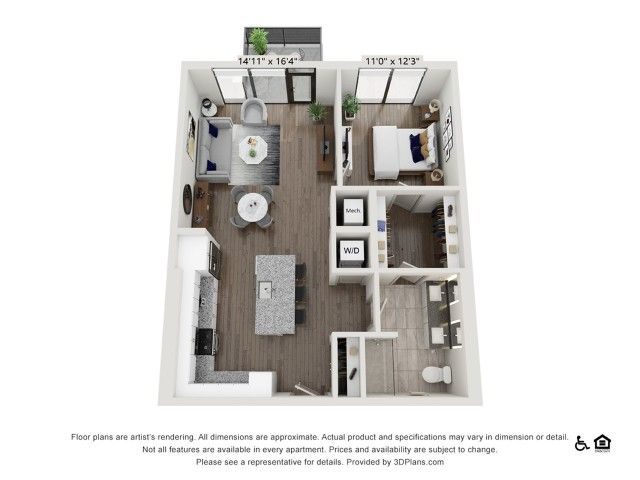 1 bed 1 bath | 856 sq ft