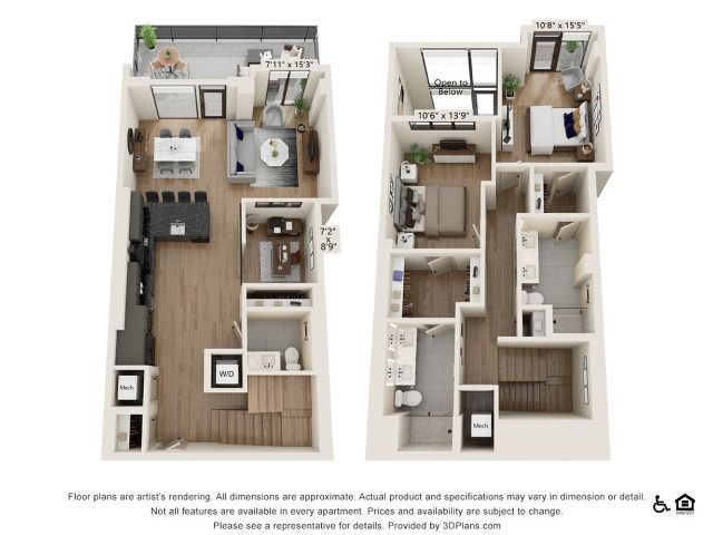 2 bed 2.5 bath | 1725 sq ft