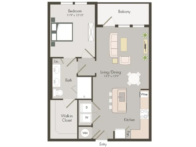 A3A3 | 1 bed 1 bath | 787 sq ft