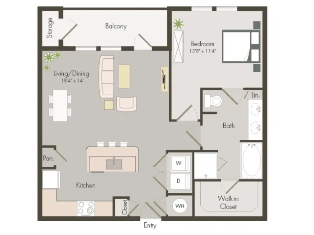 A4 | 1 bed 1 bath | 859 sq ft