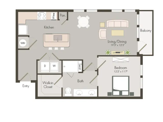 A6 | 1 bed 1 bath | 784 sq ft