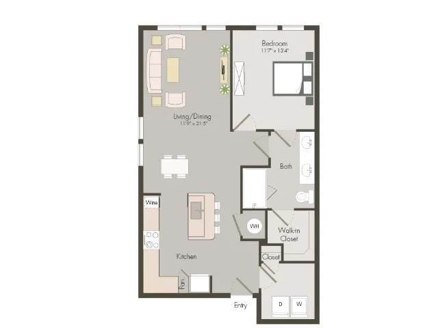 A7E | 1 bed 1 bath | 833 sq ft