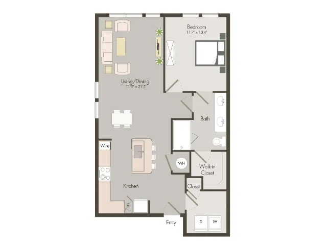 A7G | 1 bed 1 bath | 833 sq ft