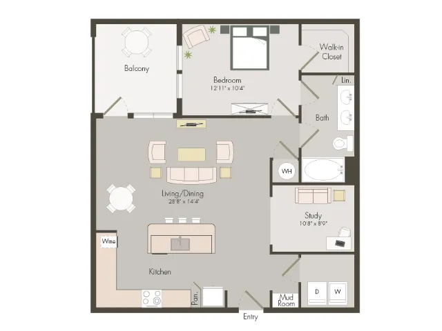 A9 | 1 bed 1 bath | 1032 sq ft