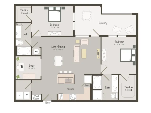 B6B |2 bed 2.5 bath | 1367 sq ft