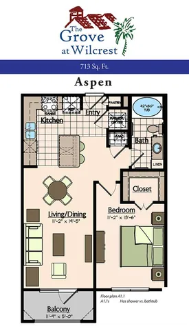 One Bedroom Floorplan