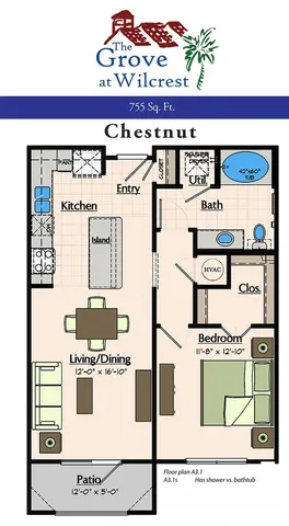 One Bedroom Floorplan