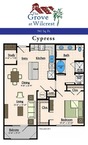 One Bedroom Floorplan