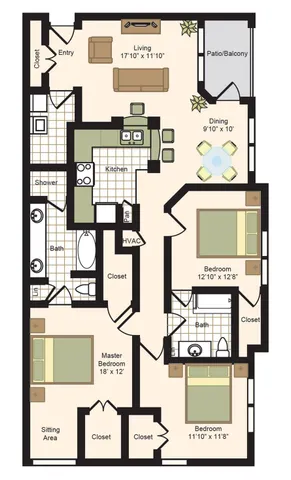 G | 2x2 | 1552 sq ft