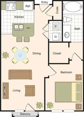 One Bedroom Floorplan