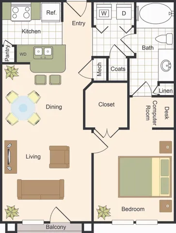 One Bedroom Floorplan