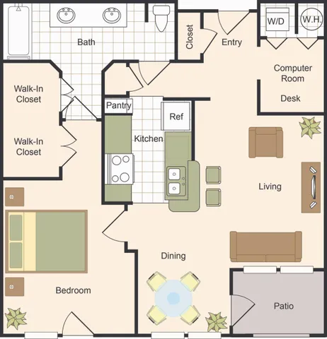 One Bedroom Floorplan