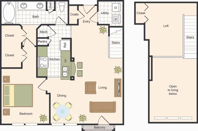 One Bedroom Floorplan