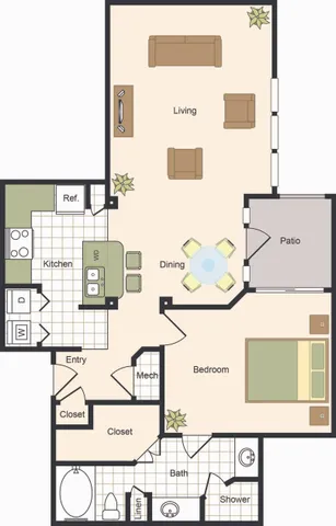 One Bedroom Floorplan