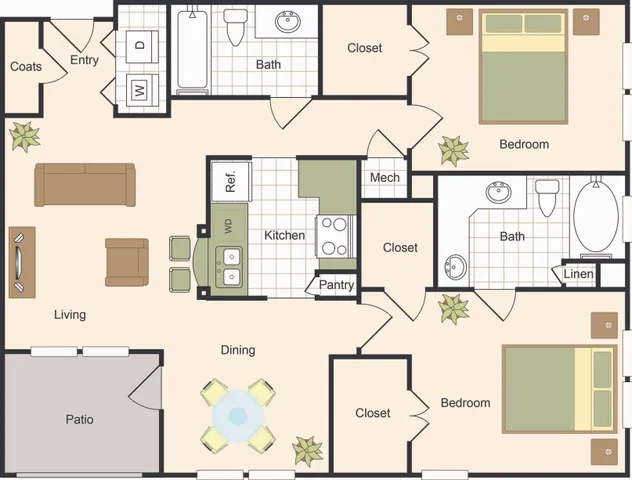 Two Bedroom Floorplan