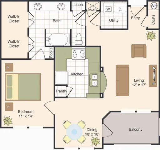 B | 1x1 | 924 sq ft