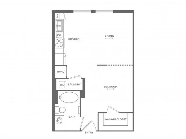 Warhol | Studio1 bath | from 540 square feet