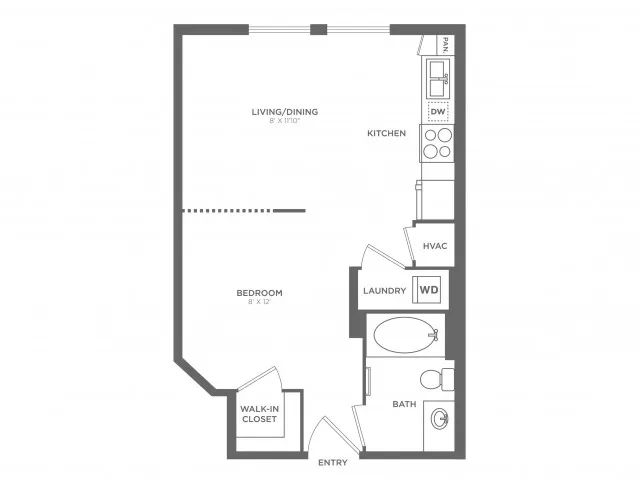 Escher | Studio1 bath | from 522 square feet
