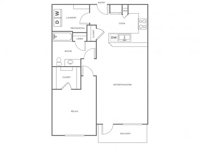 A3 | 1 bed 1 bath | from 852 square feet