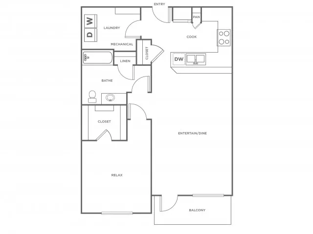 A3R | 1 bed 1 bath | from 852 square feet