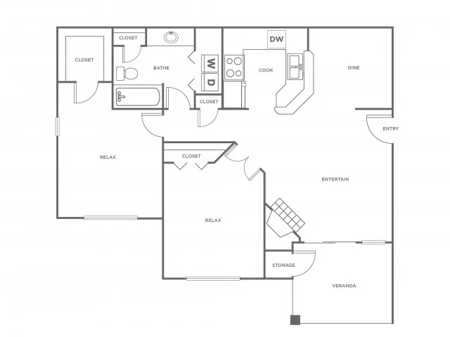 B1R | 2 bed 1 bath | from 966 square feet