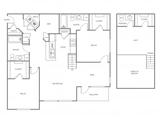 B1LR | 2 bed 3 bath | from 1356 square feet