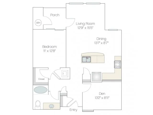 A2 | 1 bed 1 bath | from 952 square feet