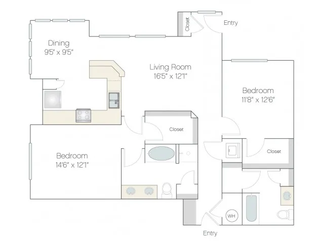 BT2.GR | 2 bed 2 bath | from 1256 square feet