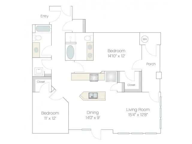 B2.R | 2 bed 2 bath | from 1258 square feet