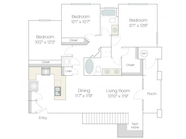 C1.GR | 3 bed 2 bath | from 1344 square feet