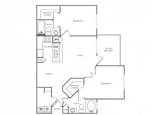Camelia | 2 bed 2 bath | 1090 SF