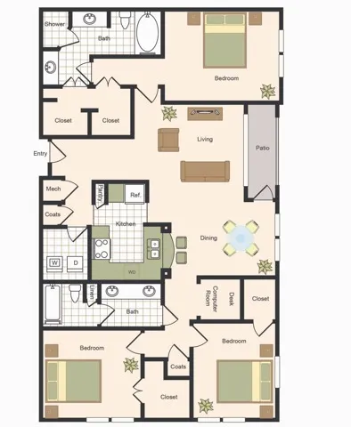 C2 | 3x2 | 1555 sq ft