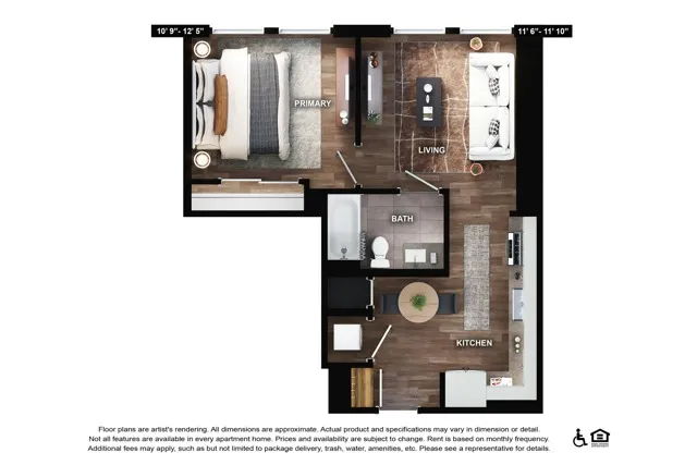 A2 | 1x1 | 644 sf