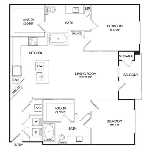 B1-HC | 2x2 | 1160 sf